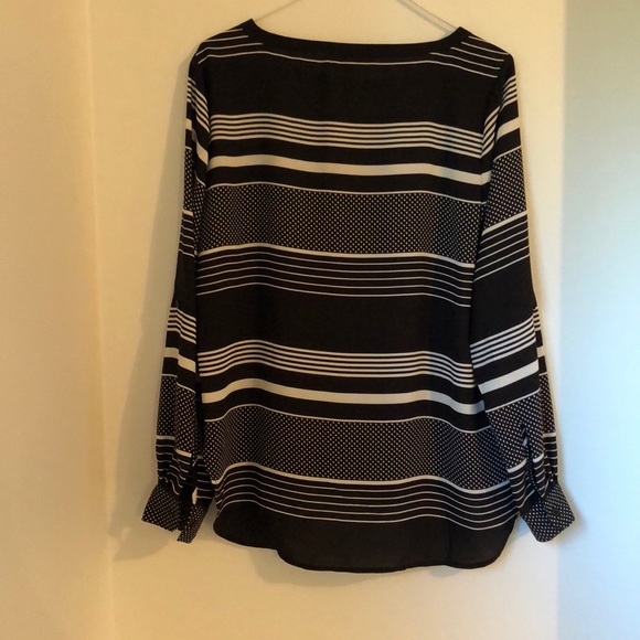 White & Black Ann Taylor Blouse - Picture 5 of 8